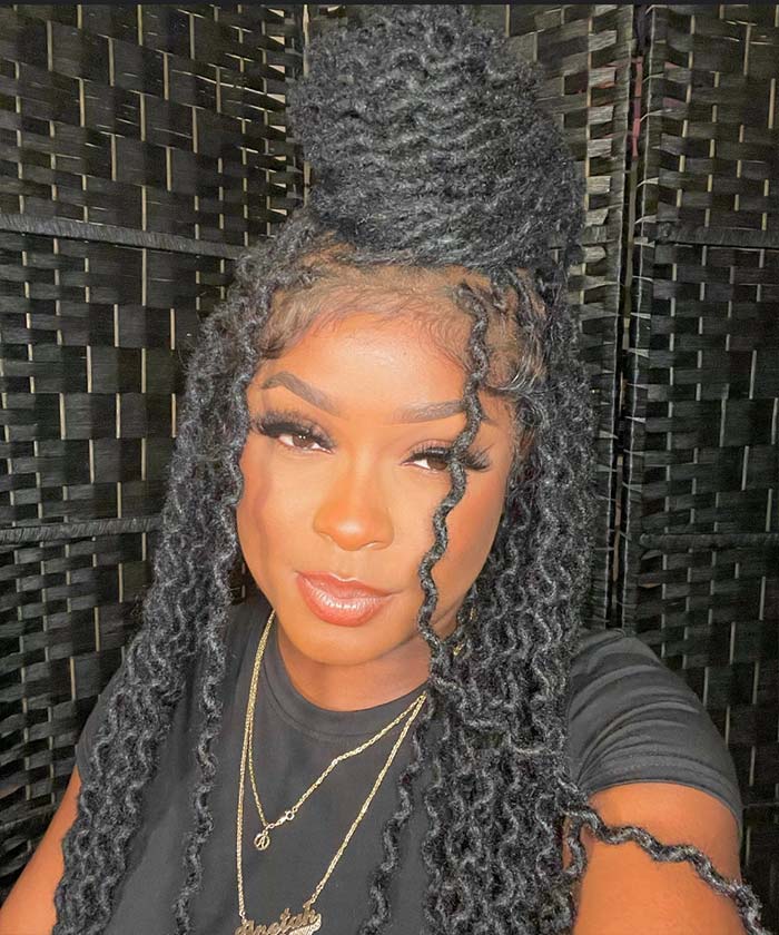 Triangle Braids - FANCIVIVI Locs Braided Wig - Black 2