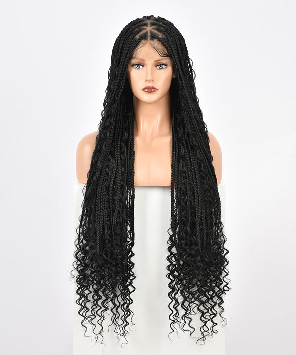 Full Lace Front Box Braided Wigs For Black Women Braids Lace Wigs With Baby  Hair